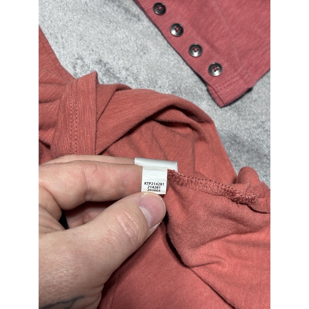 J Jill Women Size L Red Long Sleeve Shirt Stained - Picture 6 of 10